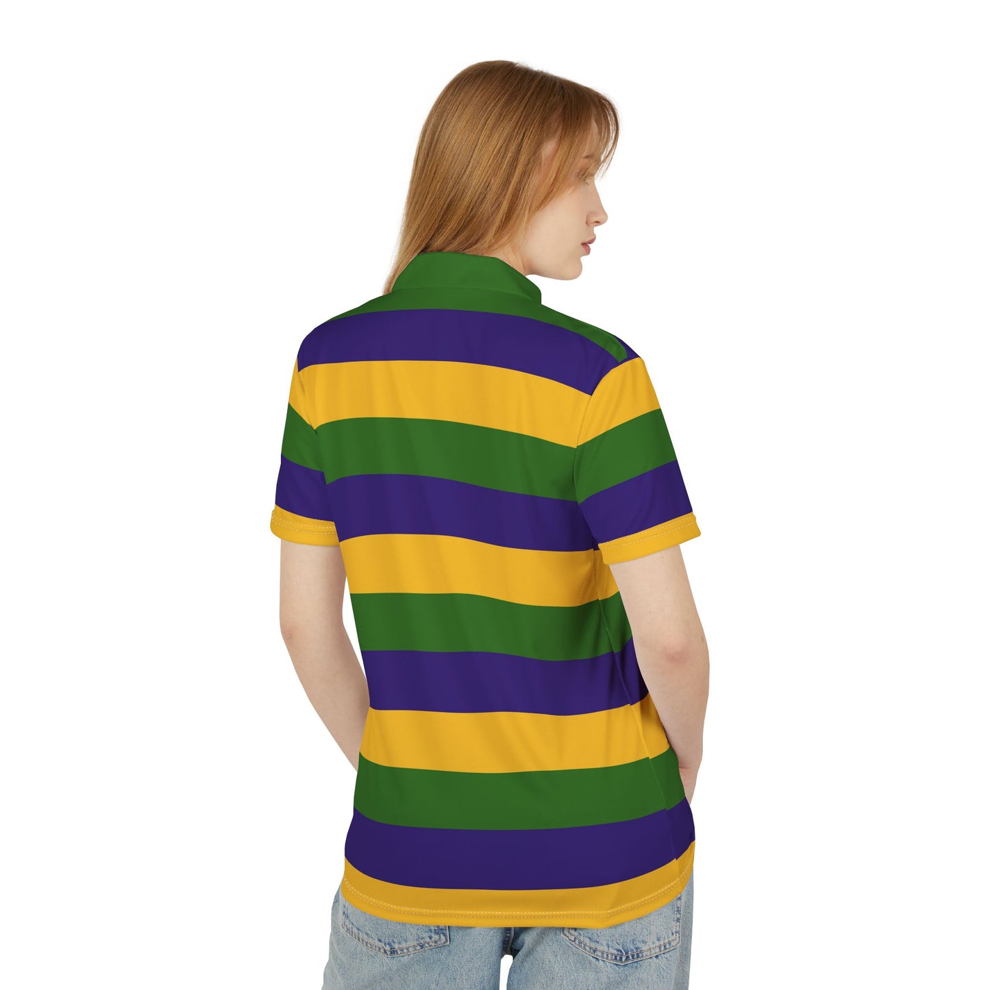 Mardi Gras Striped Polo Shirt