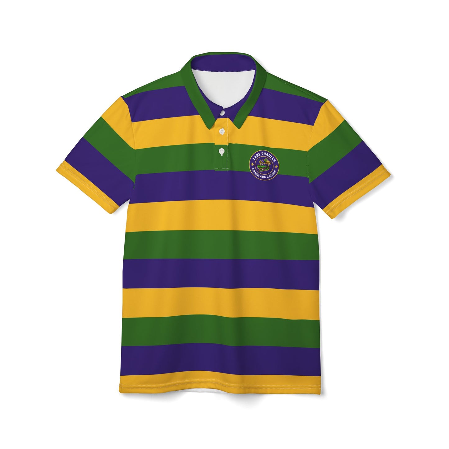 Mardi Gras Striped Polo Shirt