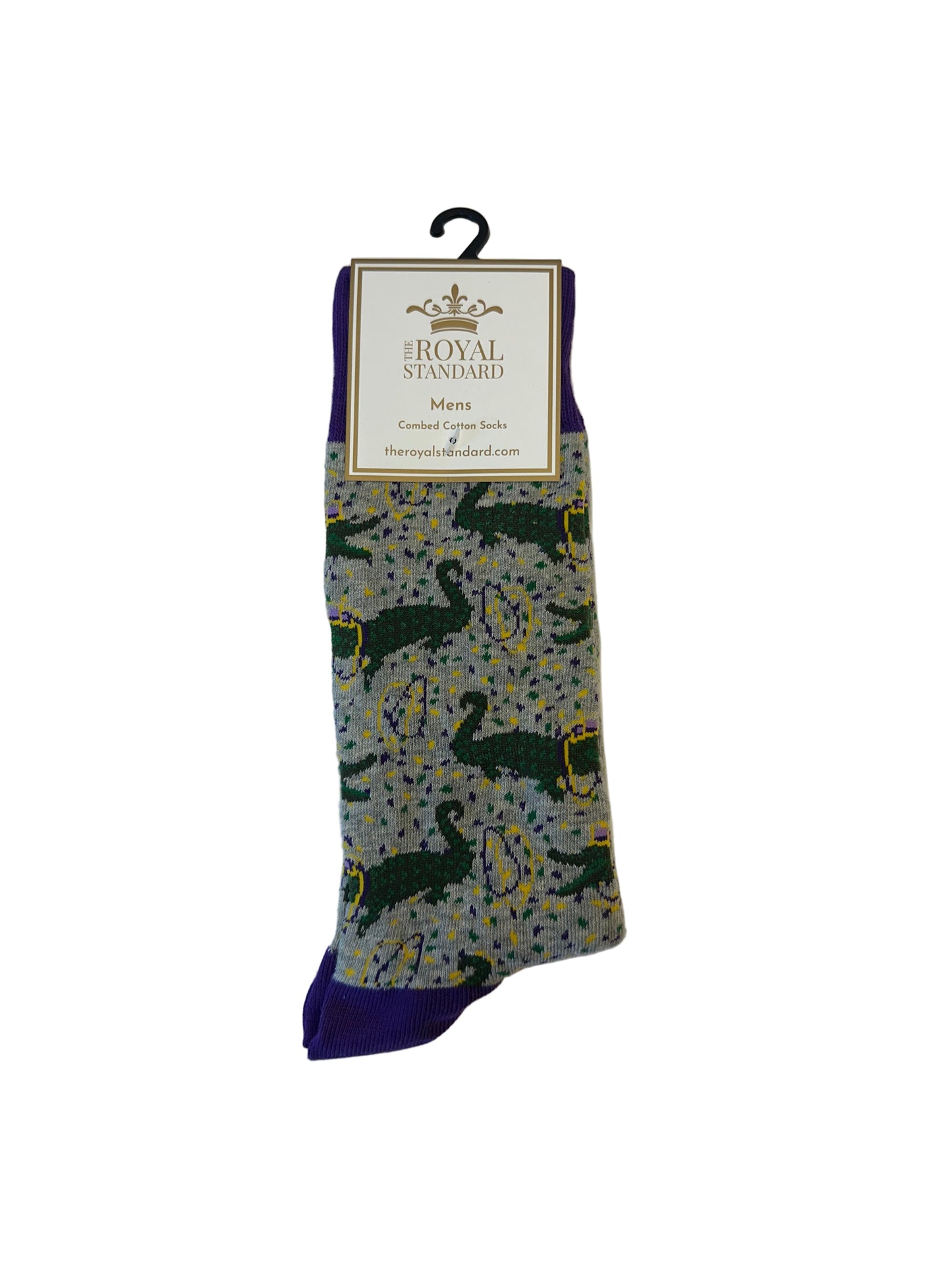 Grey Royal Standard Combed Cotton Gumbeaux Gator Socks