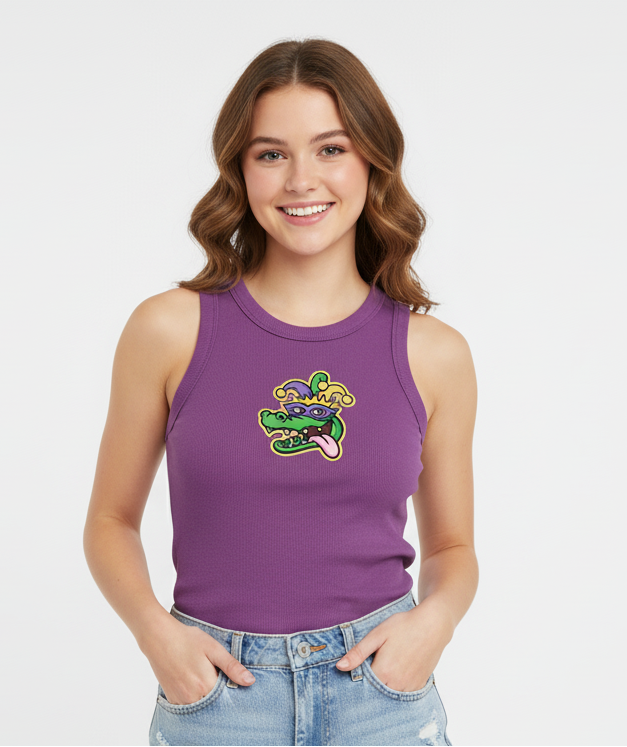 Gators High Neck Embroidered Crop Tank