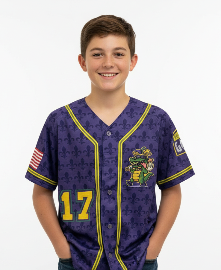 Youth Branded South Purple Gumbeaux Gators Replica Jersey